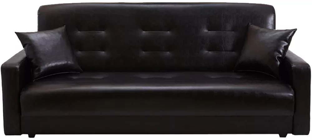 диван из кожи Аккорд (Престиж) Черный СПБ нераскладной