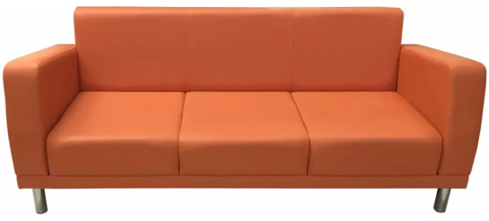 кожаный диван Неаполь Люкс Оранж трехместный