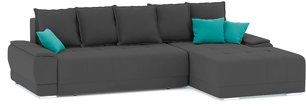 Угловой диван из велюра Nordviks (Модерн) Плюш Плюш Грей - Азур