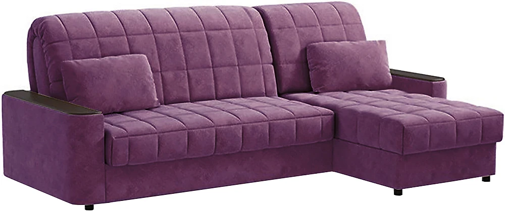 Угловой диван с механизмом аккордеон Даллас Плюш Фиолет
