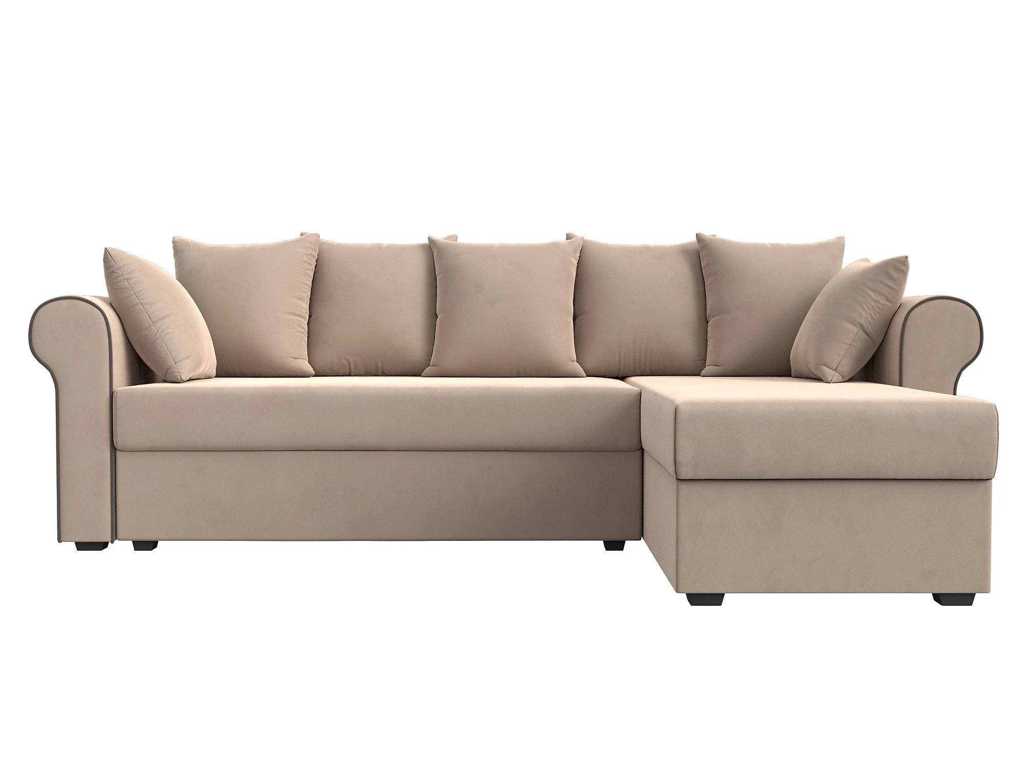 Угловой диван с подушками Рейн Плюш Дизайн 1