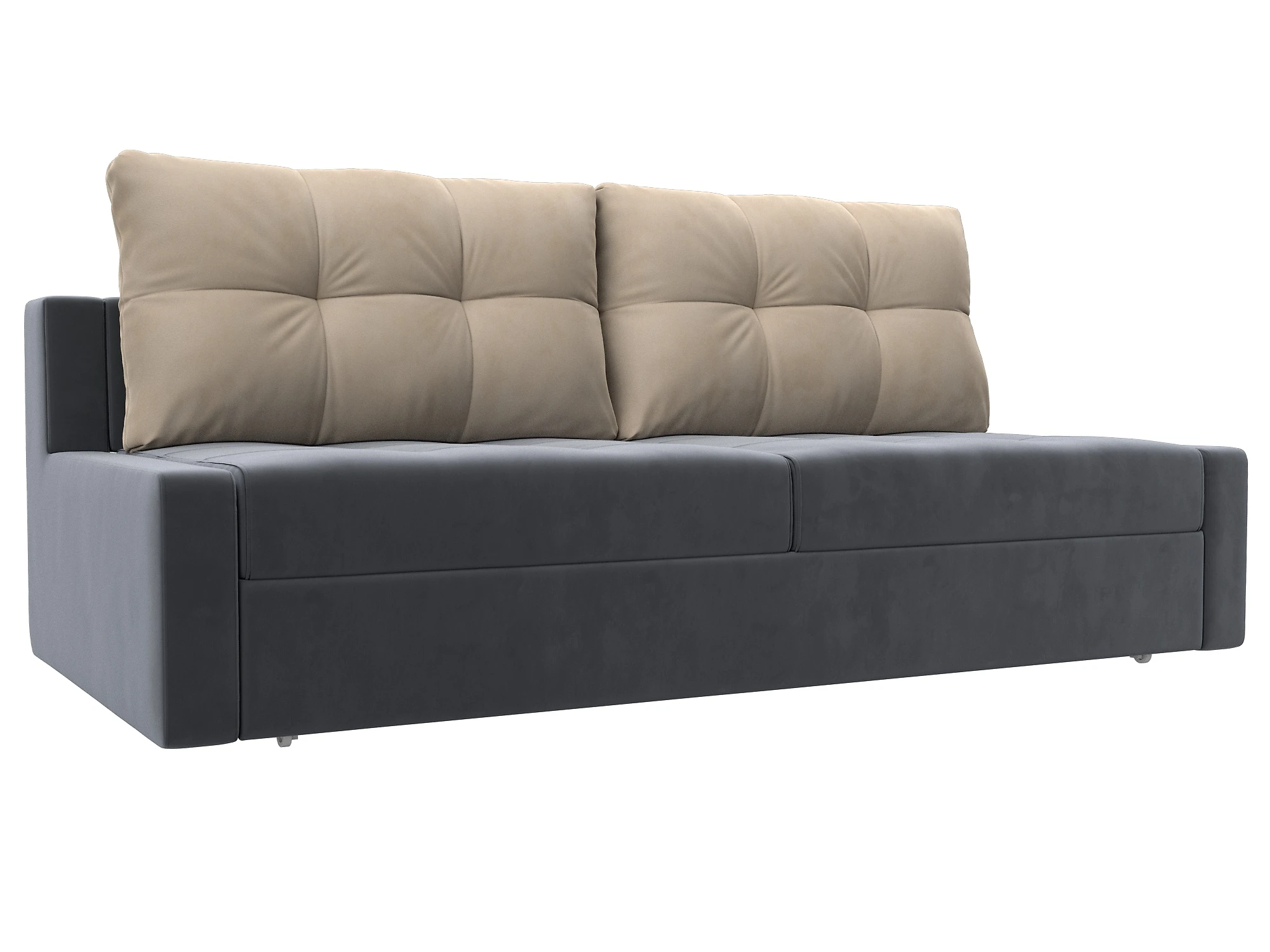 Прямой диван серого цвета Мартин Плюш Дизайн 13