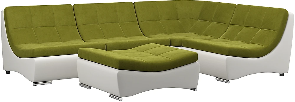 Угловой диван из велюра Монреаль-6 Свамп