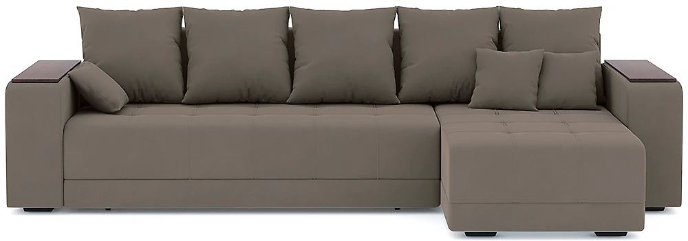 Угловой диван с большим спальным местом Дубай Плюш Дизайн-9