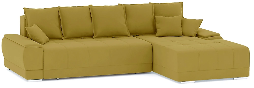 Угловой диван с ящиком для белья Nordviks (Модерн) Плюш Плюш Еллоу