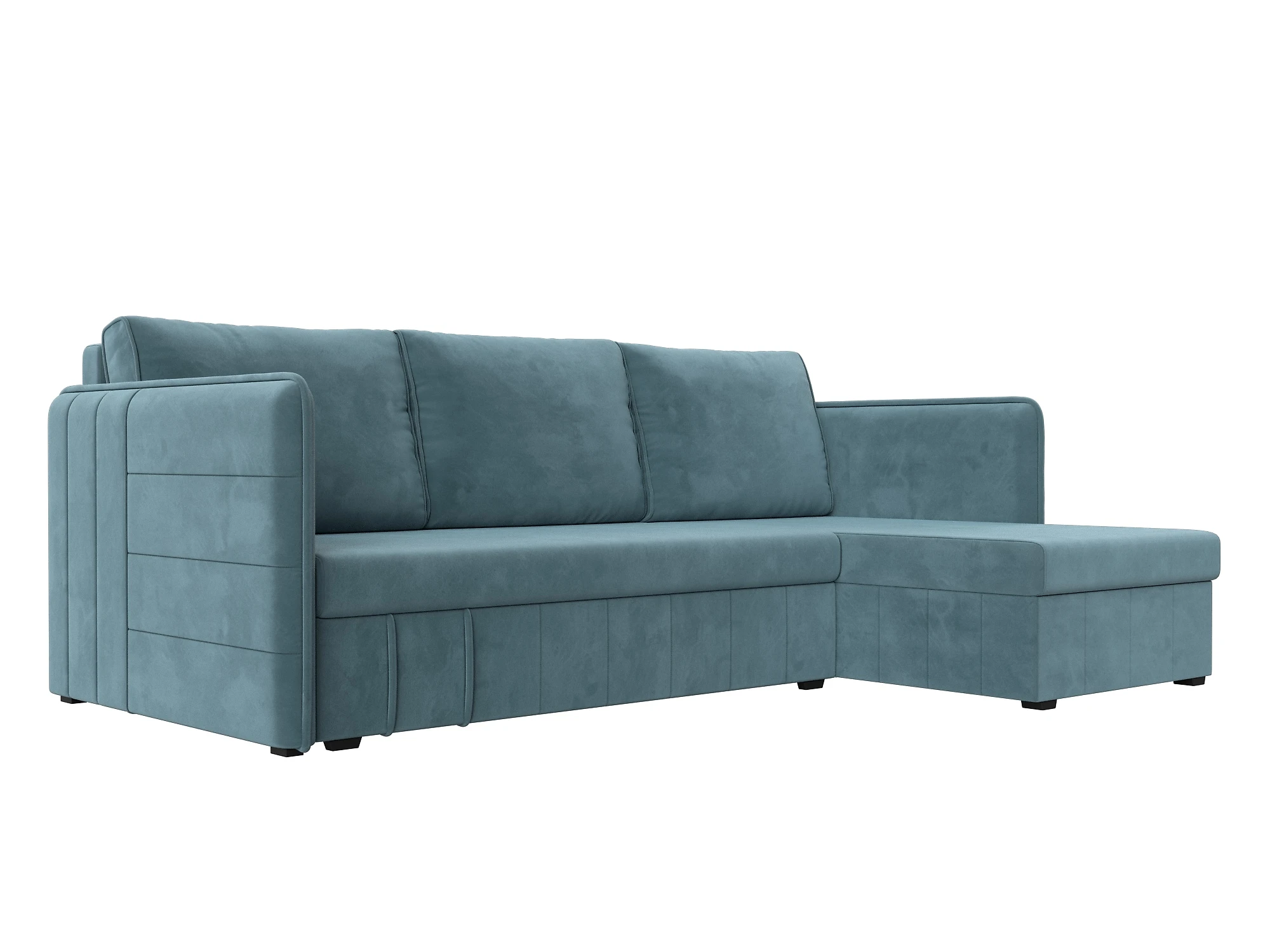 Угловой диван эконом класса Слим Плюш Дизайн 3