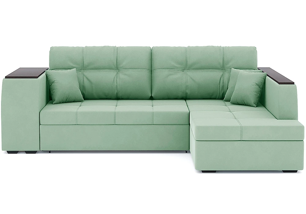 Зелёный угловой диван Брюссель Плюш Дизайн 11