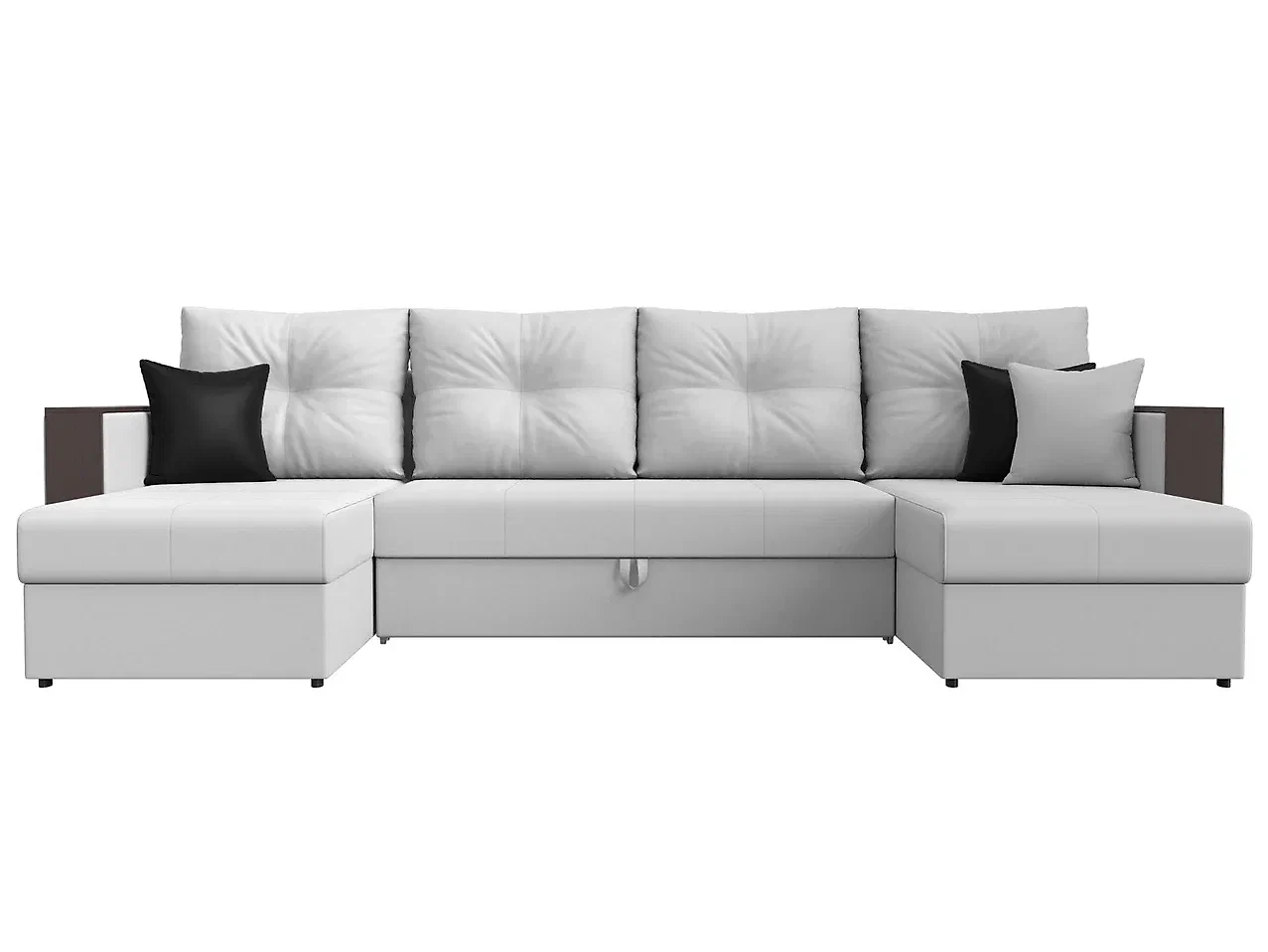 Угловой диван из экокожи Валенсия-П Вайт