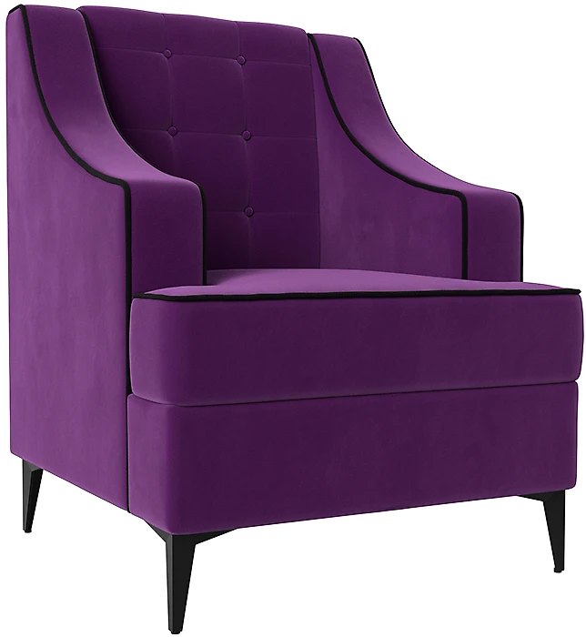 Кресло в классическом стиле Марк Вельвет Фиолетовый-Черный