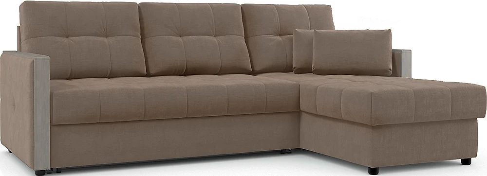 Угловой диван с подлокотниками Мадрид Плюш Браун