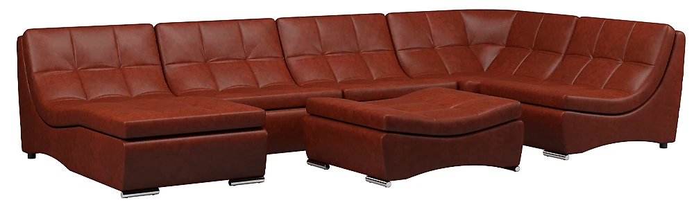 Нераскладной диван Монреаль-7 Дизайн 3 кожаный