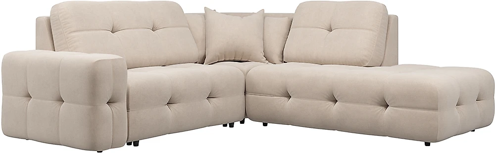 Угловой диван с пуфом Спилберг-1 Крем