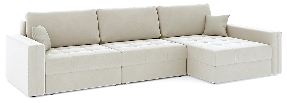 Угловой диван с ящиком для белья Брест-3 Плюш Крем