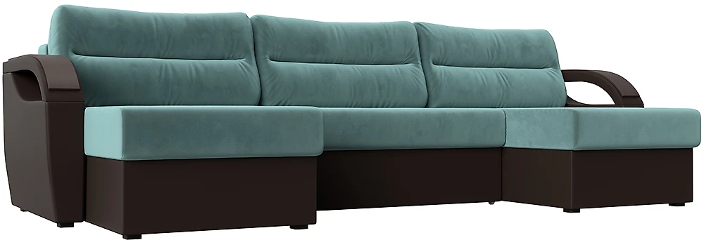 Угловой диван из велюра Форсайт Микс Плюш 2