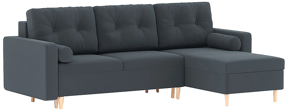 Угловой диван с независимым пружинным блоком Белфаст Плюш Грей