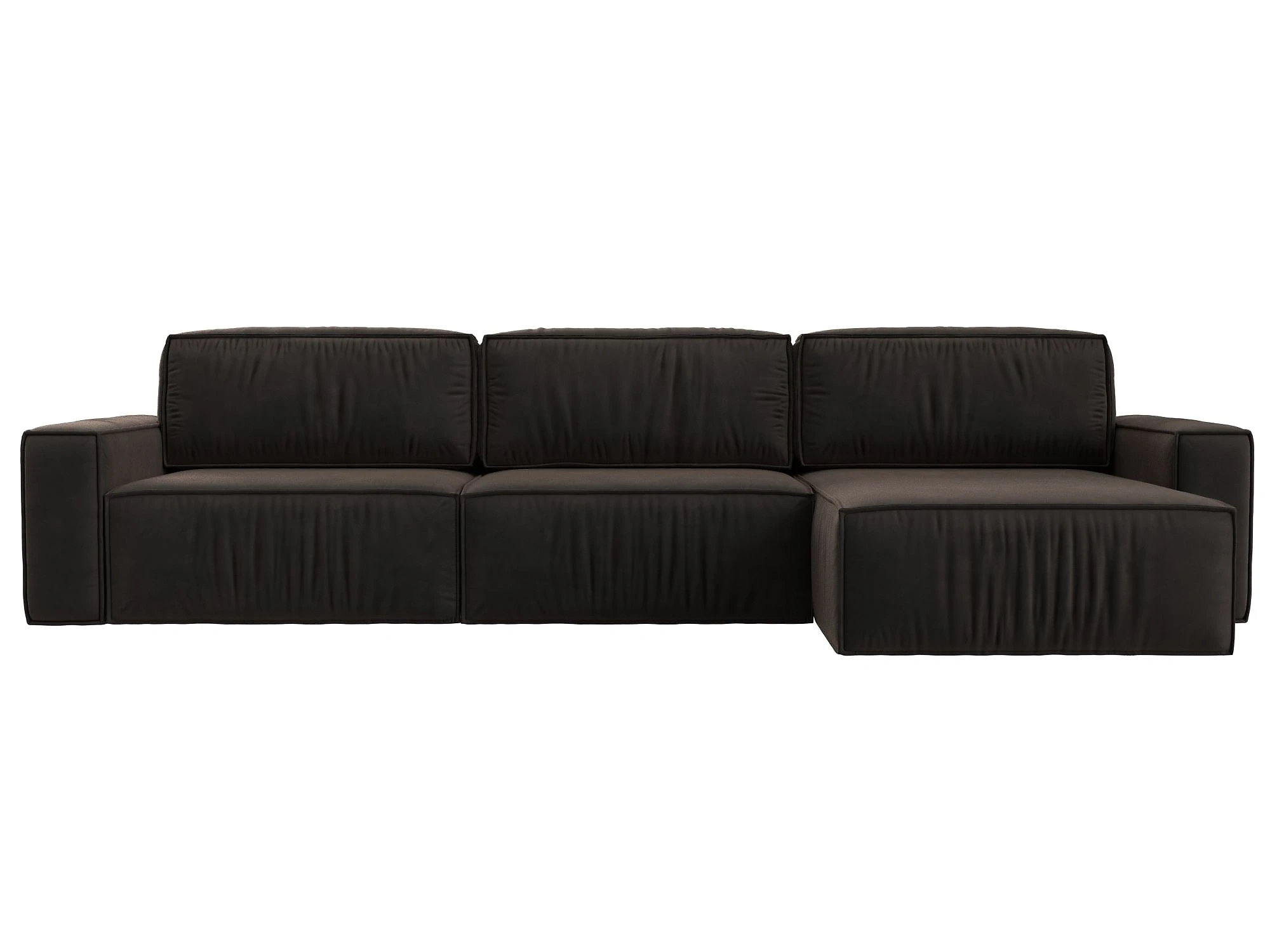 Угловой диван с независимым пружинным блоком Прага Классик лонг Плюш Дизайн 5