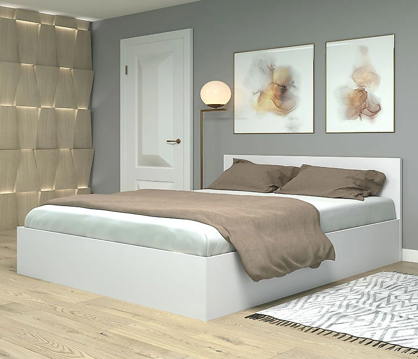 односпальная светлая кровать Фреш КРФР-4-ПМ-1600 Дизайн-1