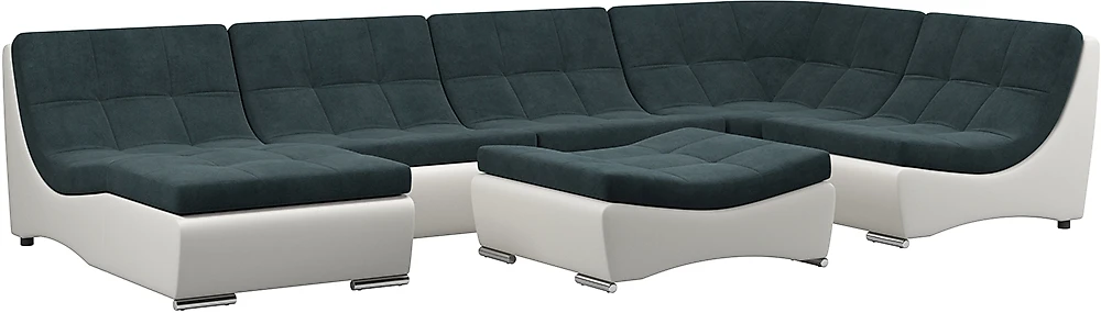 Модульный диван с оттоманкой  Монреаль-7 Индиго