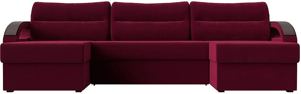 Угловой диван для гостиной Форсайт Вельвет Бордо