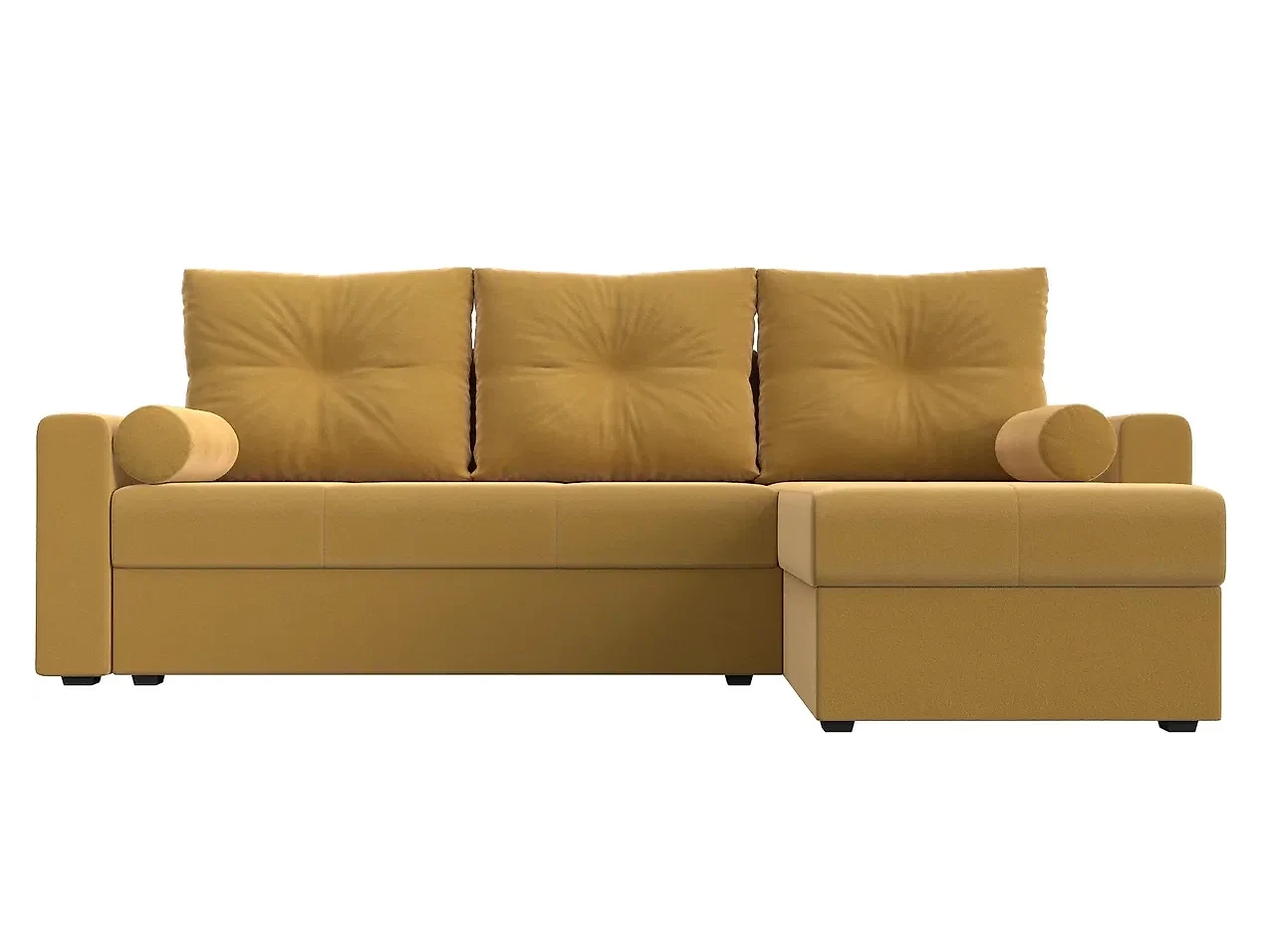 Угловой диван для гостиной Верона Лайт Вельвет Еллоу