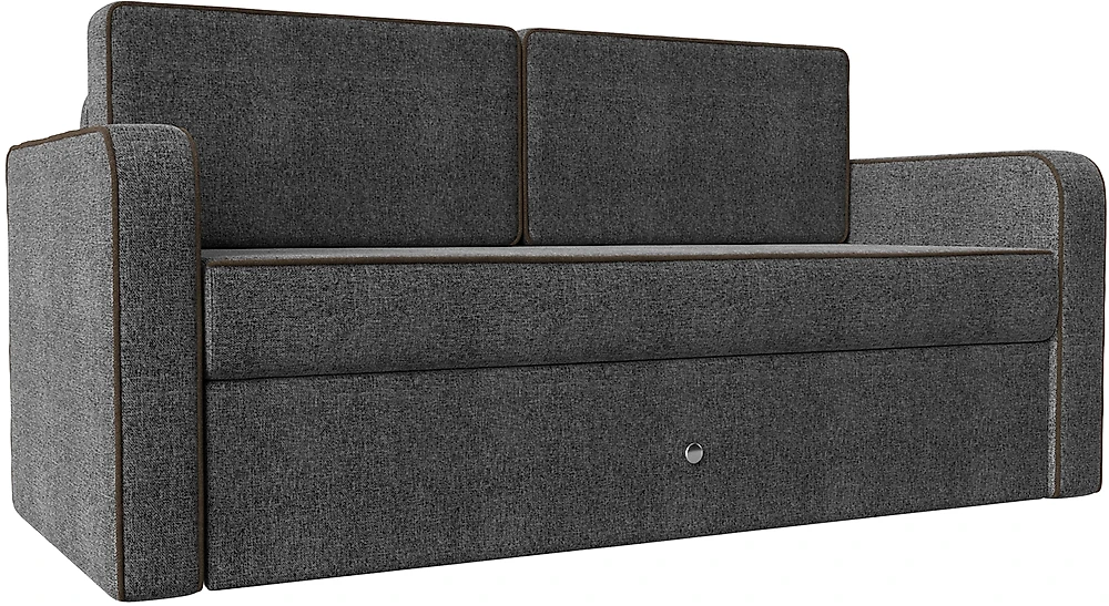 Выкатной диван 150 см Смарт Рогожка Серый-Коричневый