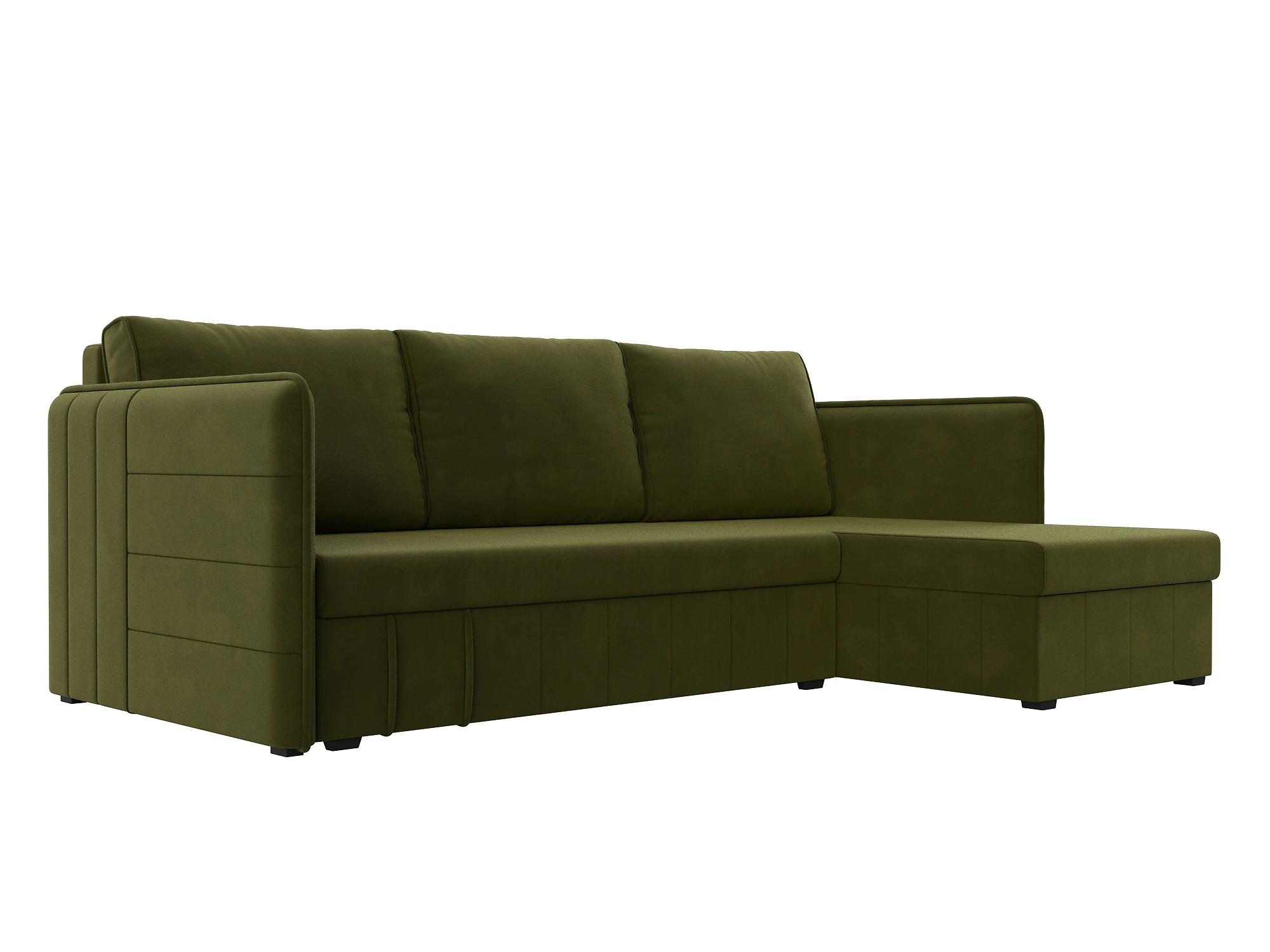 Зелёный угловой диван Слим Дизайн 3
