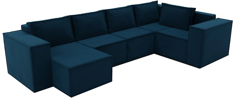 Синий диван еврокнижка Лофт П-образный Нави