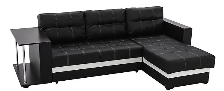 Угловой диван с баром Атланта со столом АМ Nero