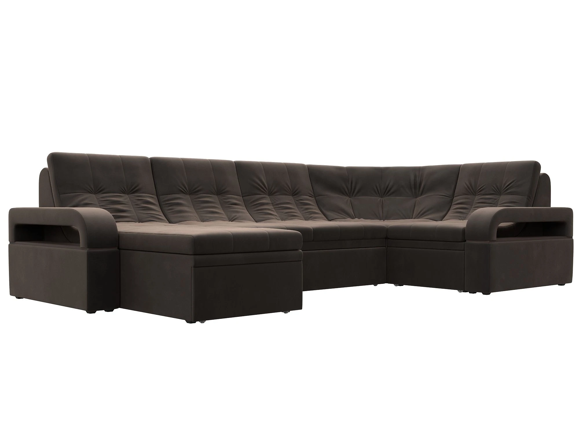 Одноместный диван Лига-035 П-образный Плюш Дизайн 4