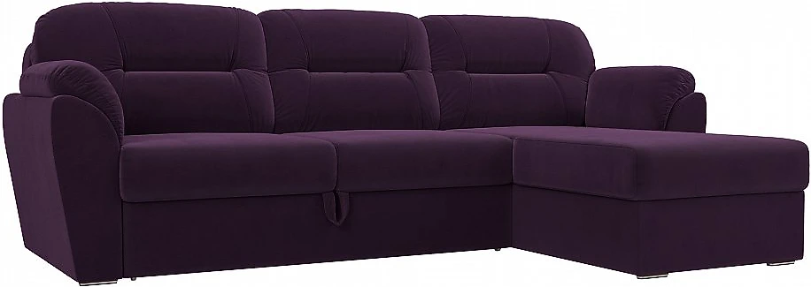 Угловой диван фиолетовый Бостон Плюш Виолет