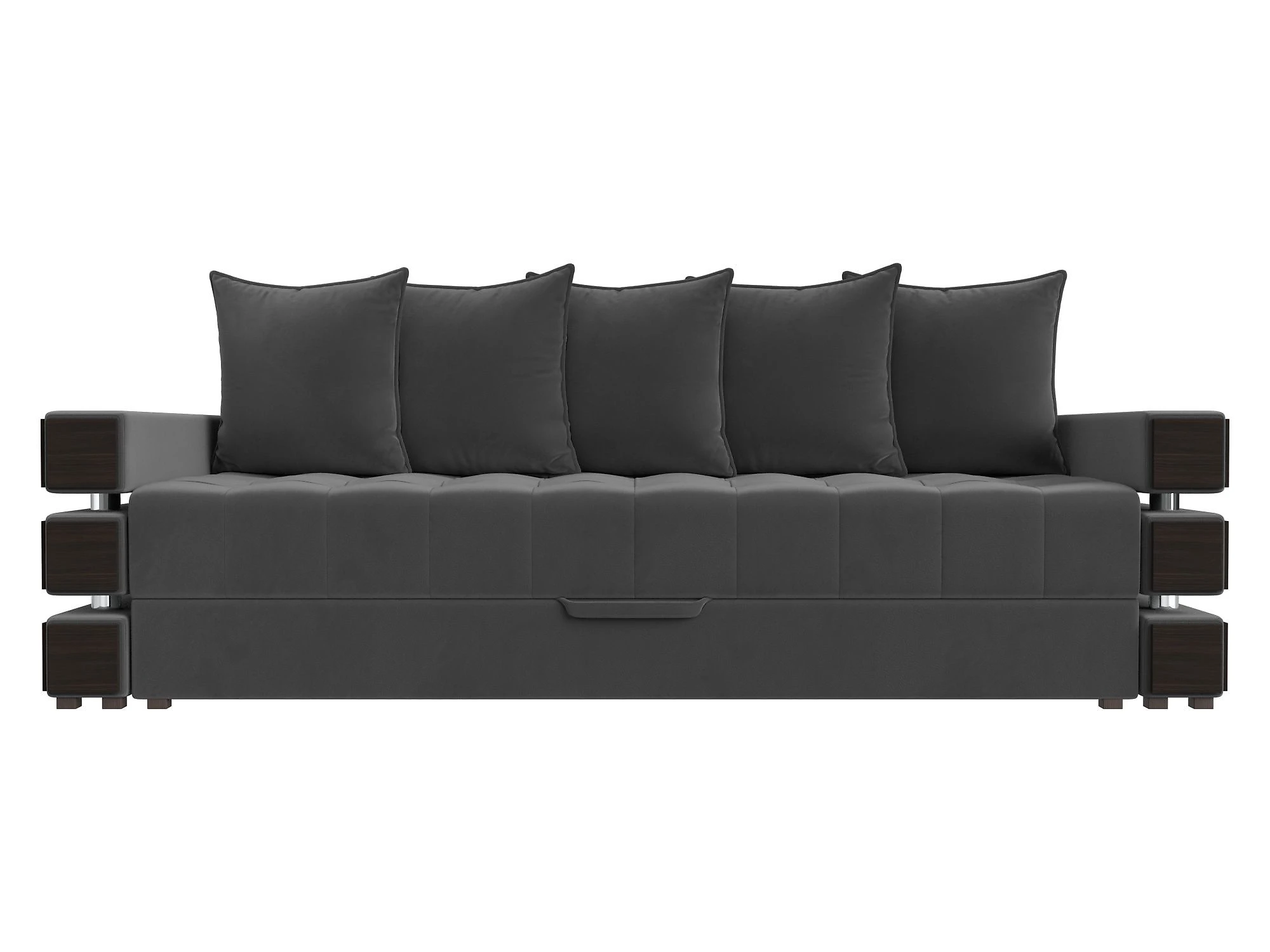 Прямой диван серого цвета Венеция Плюш Дизайн 6