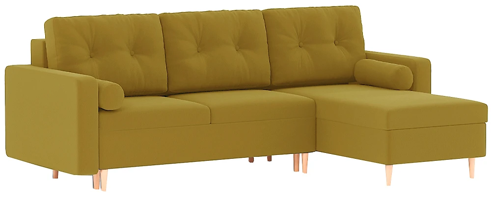 Угловой диван с подлокотниками Белфаст Плюш Еллоу