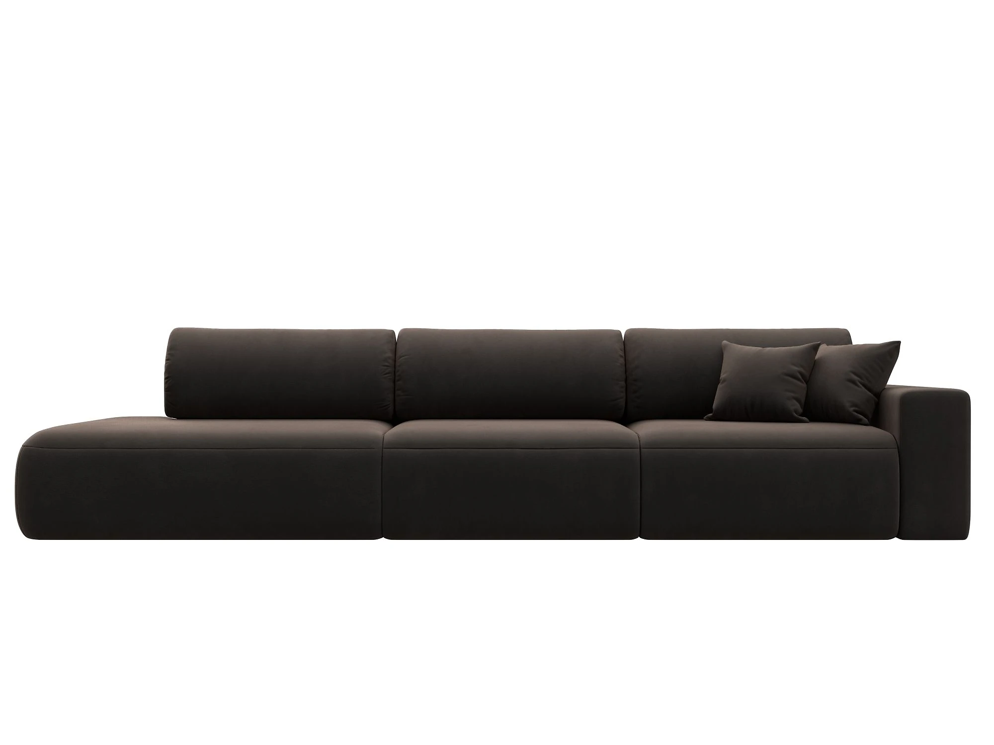 Коричневый диван Лига-036 Модерн Лонг Плюш Дизайн 5