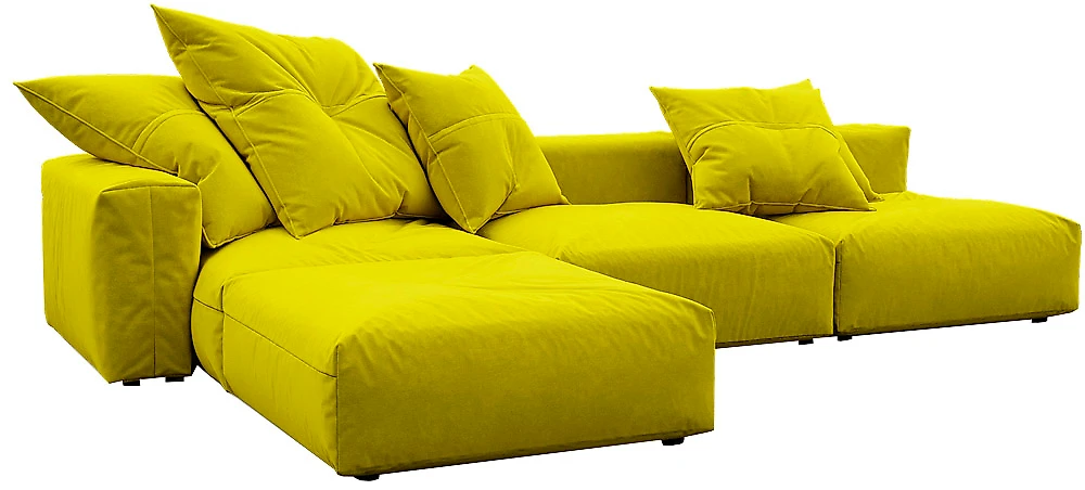 Угловой диван из велюра Фиджи Еллоу