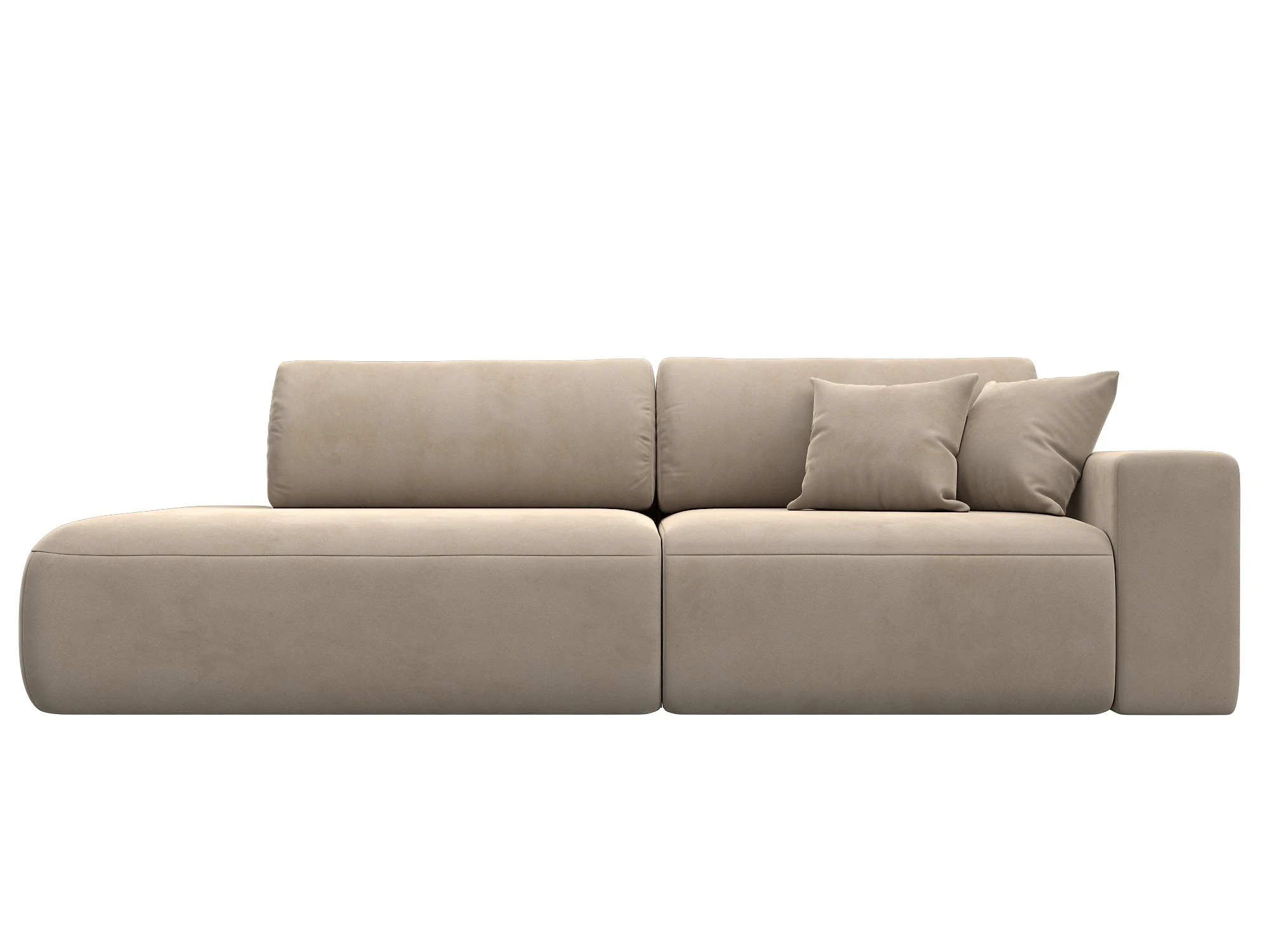 Бежевый прямой диван Лига-036 Модерн Плюш Дизайн 1