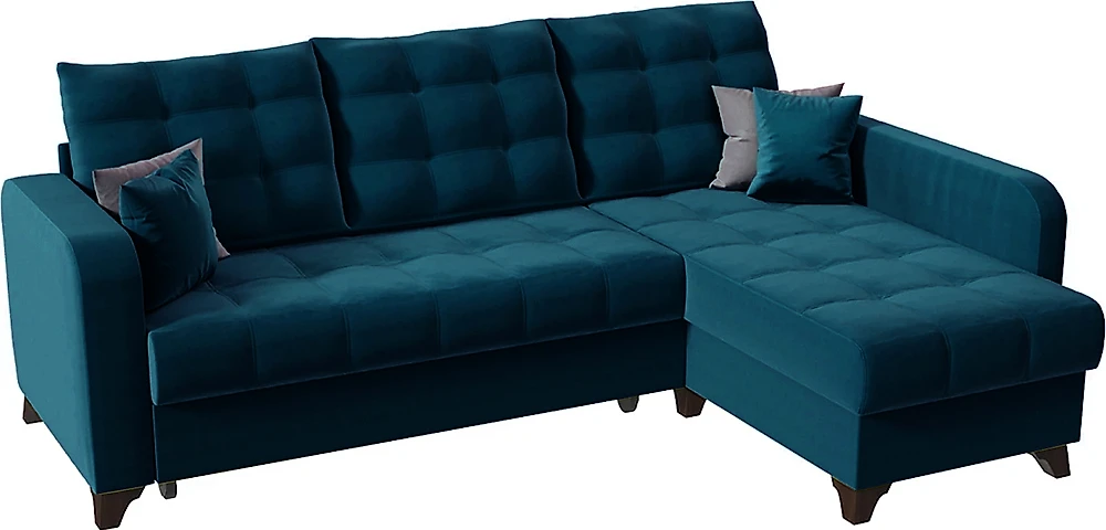 Угловой диван с подушками Беллано (Белла) Кобальт