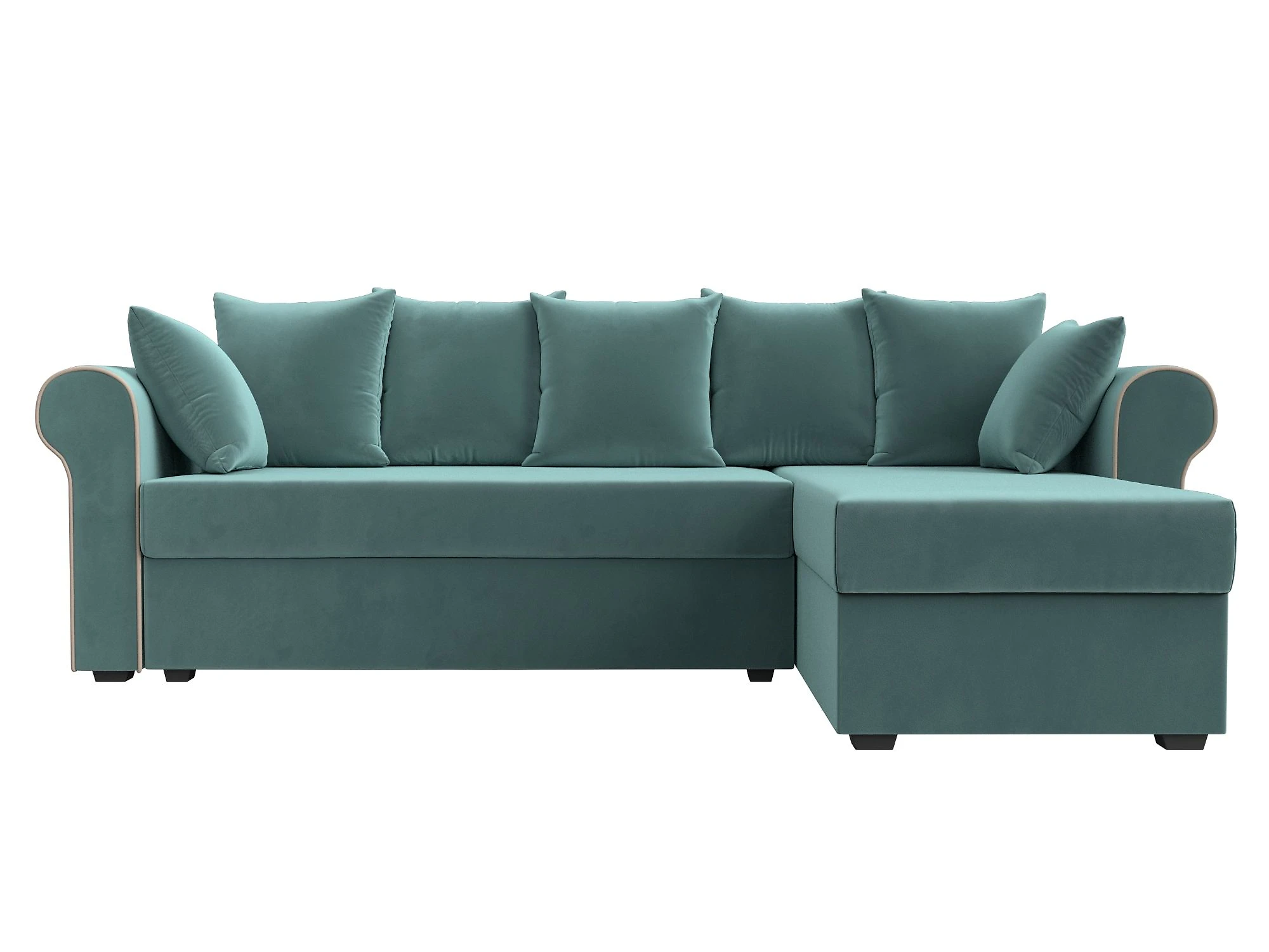 Угловой диван с подушками Рейн Плюш Дизайн 2