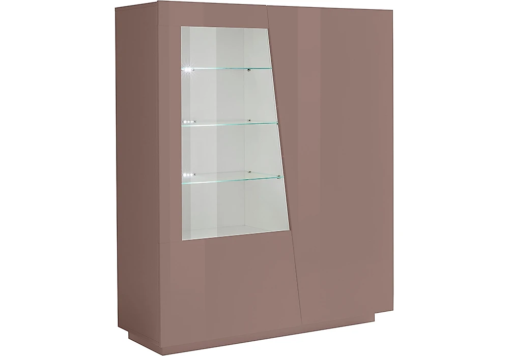 Шкаф со стеклянными дверцами Вега-120 Браун