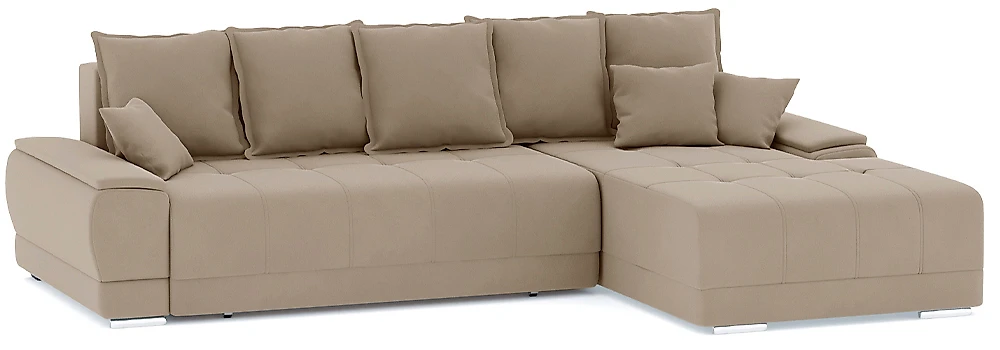 Угловой диван из велюра Nordviks (Модерн) Плюш Плюш Макс Беж