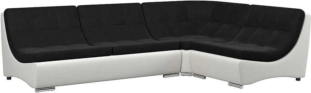 Угловой диван из велюра Монреаль-4 Нуар