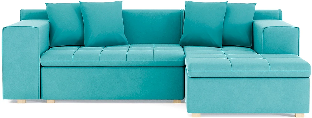 Угловой диван голубой Чикаго Дизайн 3