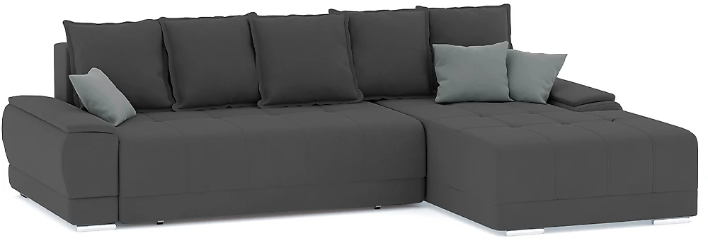 Угловой диван с ящиком для белья Nordviks (Модерн) Плюш Плюш Грей - Лайт Грей