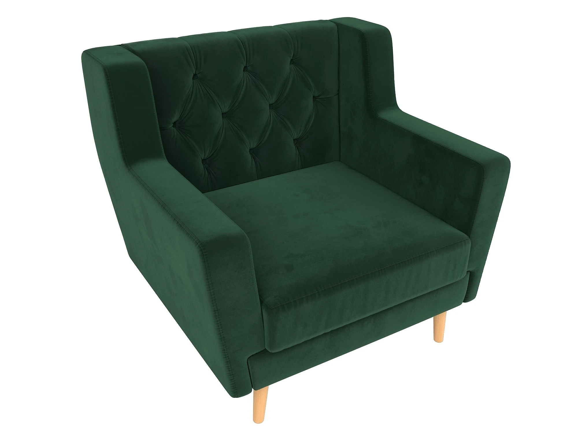 Зелёное кресло Брайтон Люкс Плюш Дизайн-4