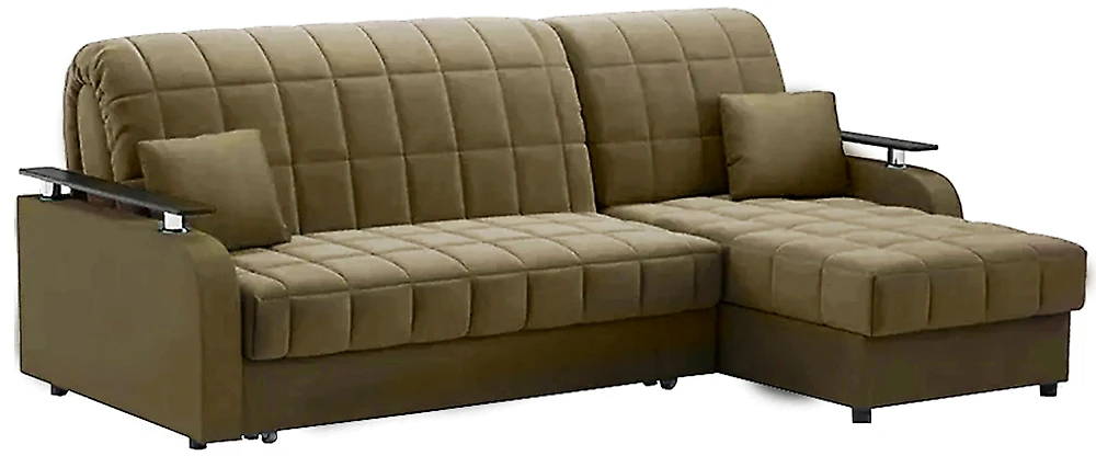 Угловой диван для ежедневного сна Карина Плюш Сахара