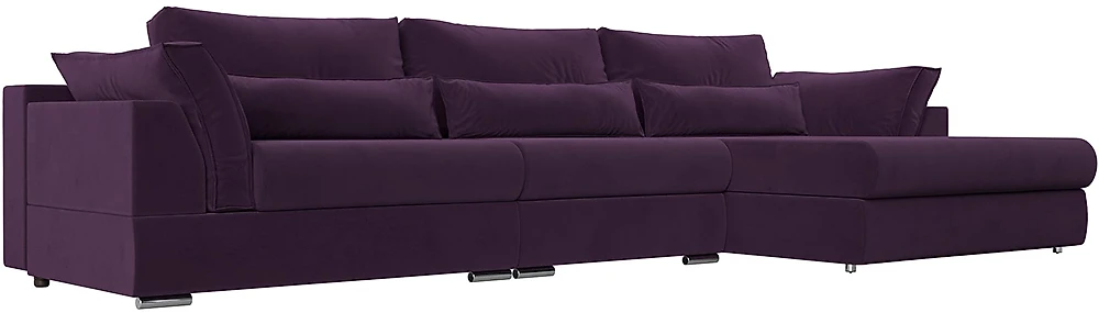 Угловой диван с механизмом пантограф Пекин Лонг Велюр Фиолет