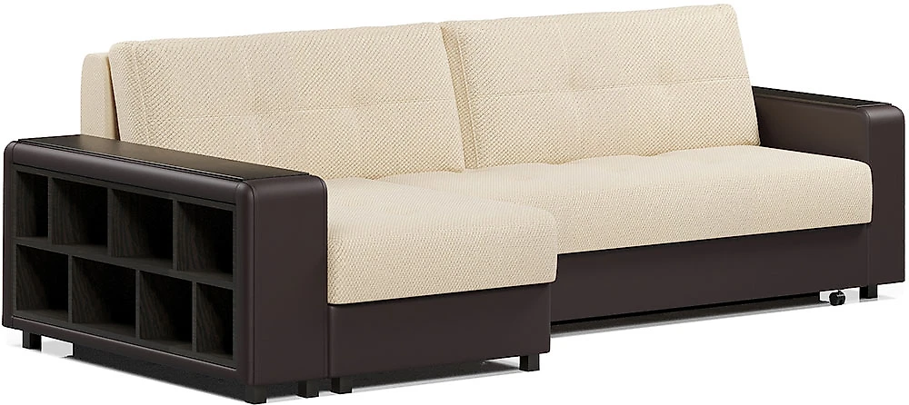 Угловой диван с ящиком в подлокотниках Атланта-2 Беж