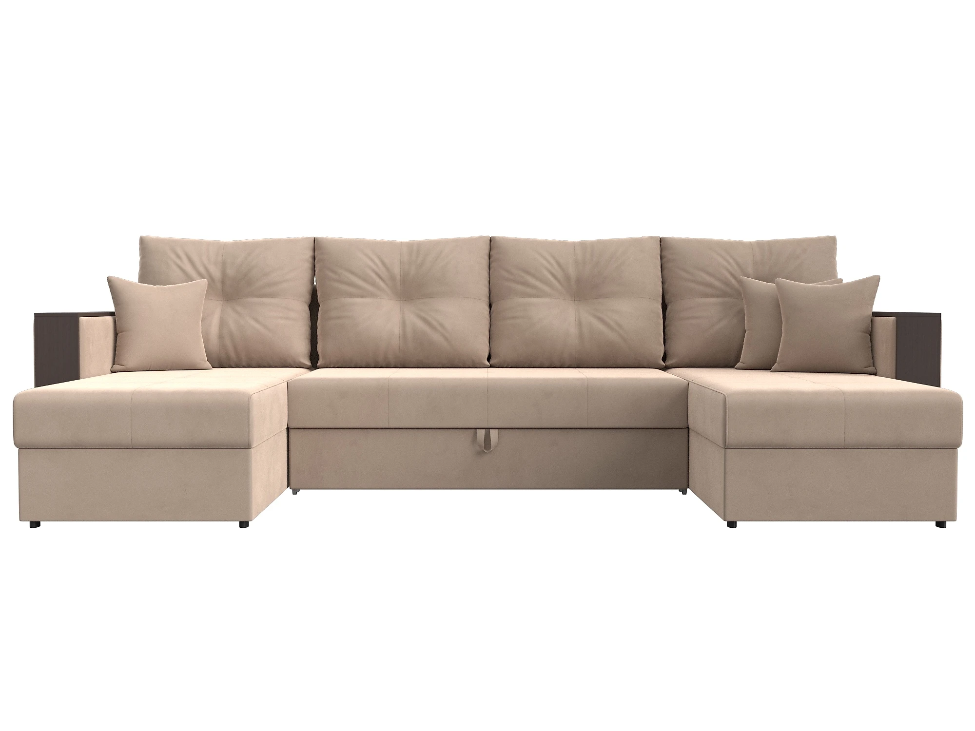 Тканевый угловой диван Валенсия-П Плюш Дизайн 1