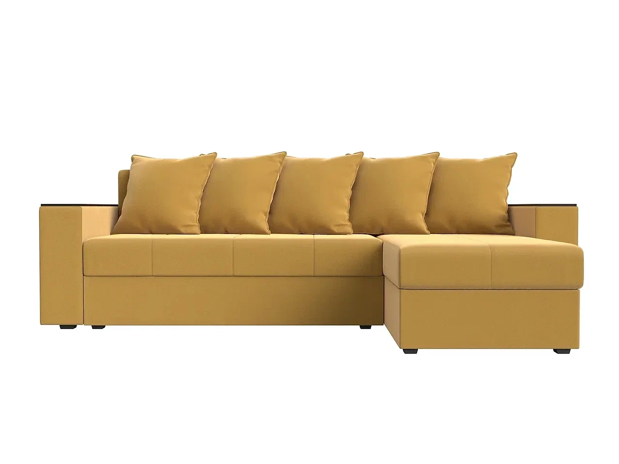 Угловой диван для гостиной Дубай Лайт Вельвет Еллоу