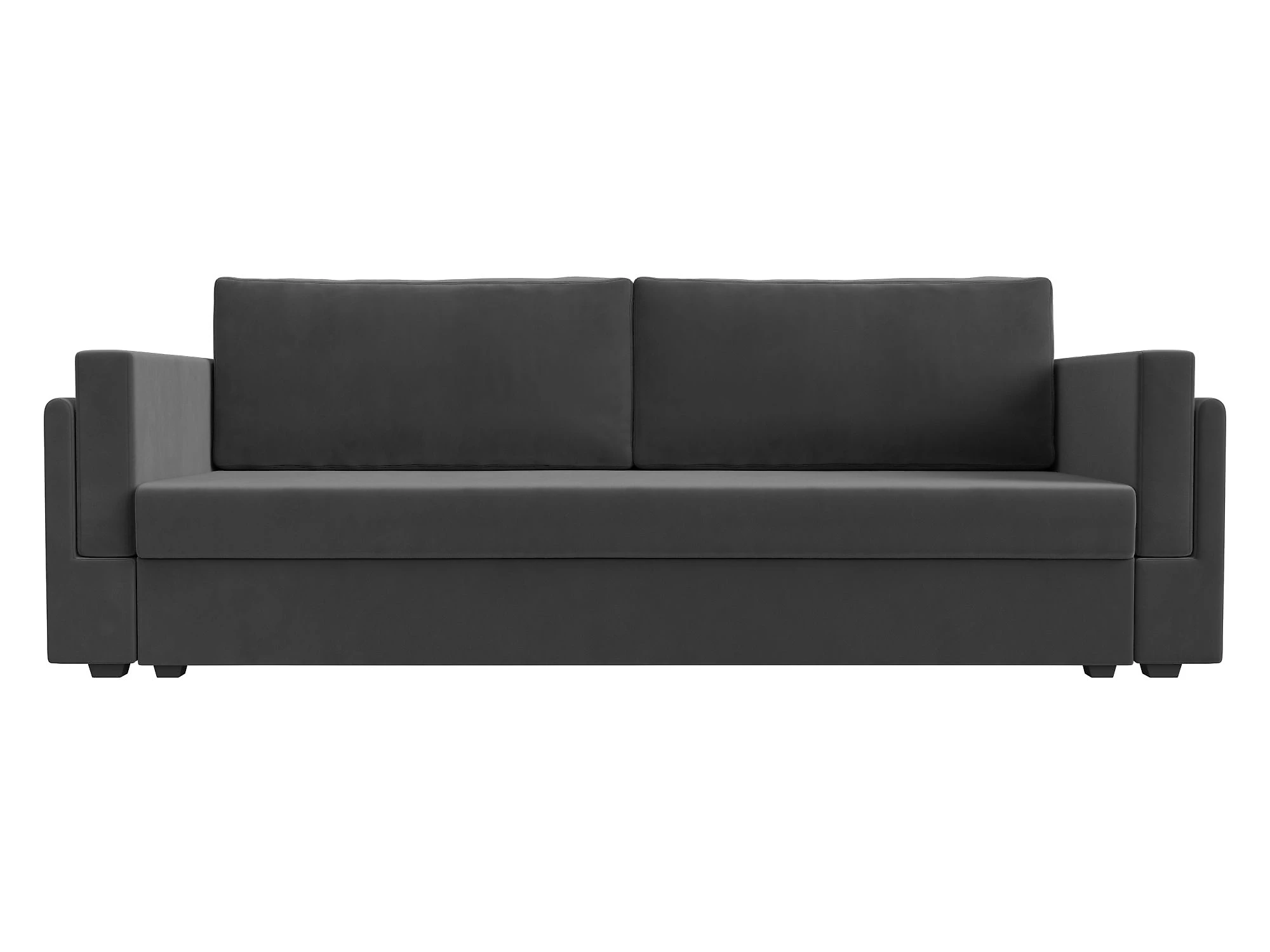 Прямой диван серого цвета Лига-007 Плюш Дизайн 6