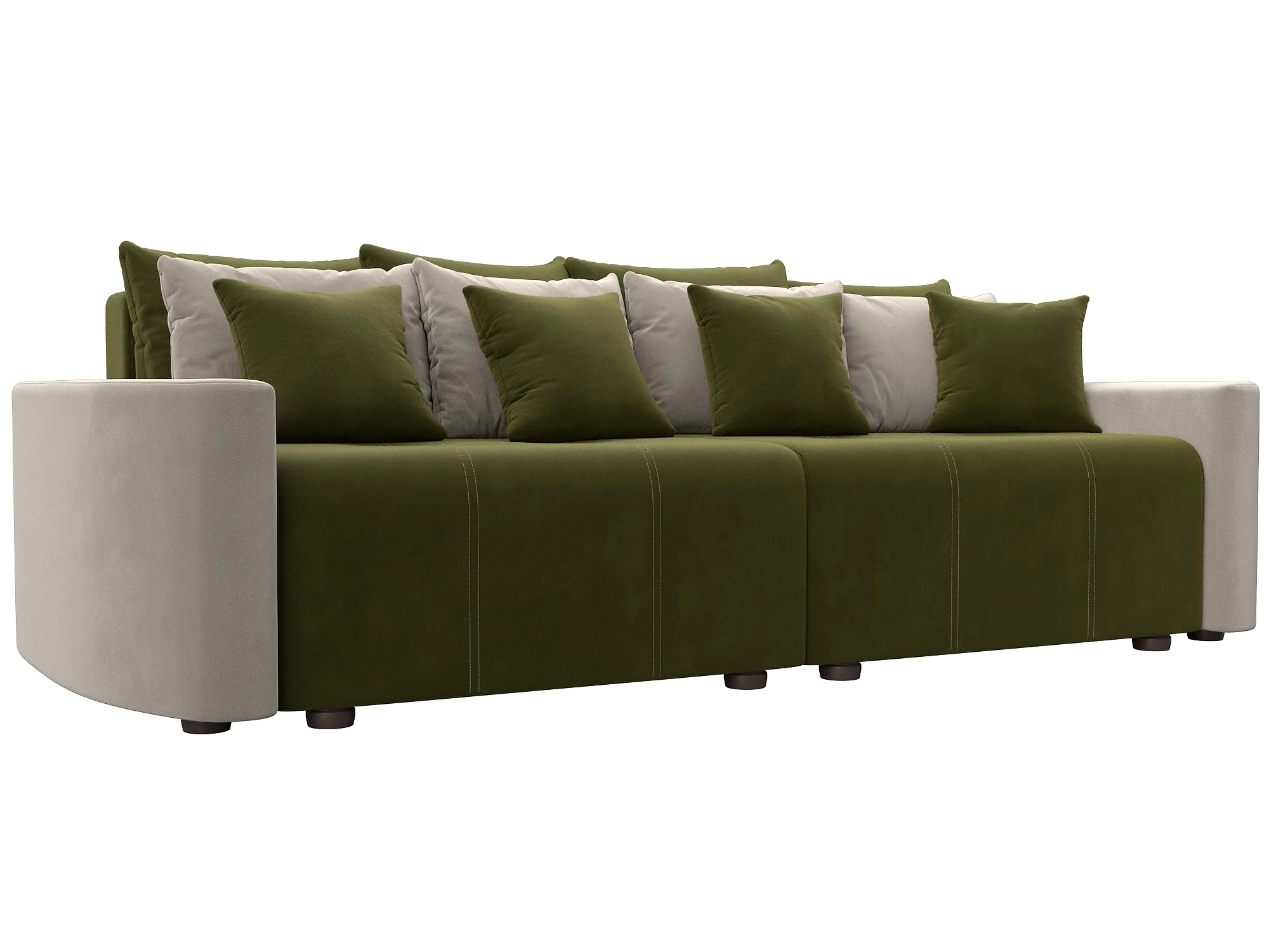 диван-кровать в стиле прованс Бристоль Вельвет Зеленый-Бежевый